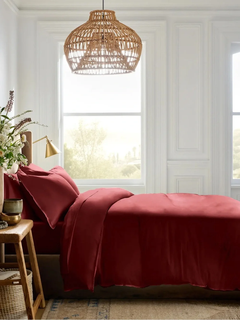 NWOT Quince Full Queen Duvet Only Organic Bamboo Burgundy